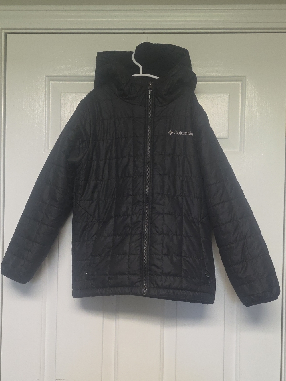 Columbia Black Quilted Kids Hooded Winter Jacket